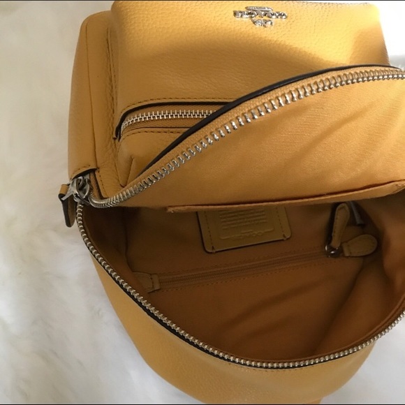 Coach MiniCharlie Pebble Mustard Backpack - Picture 8 of 8